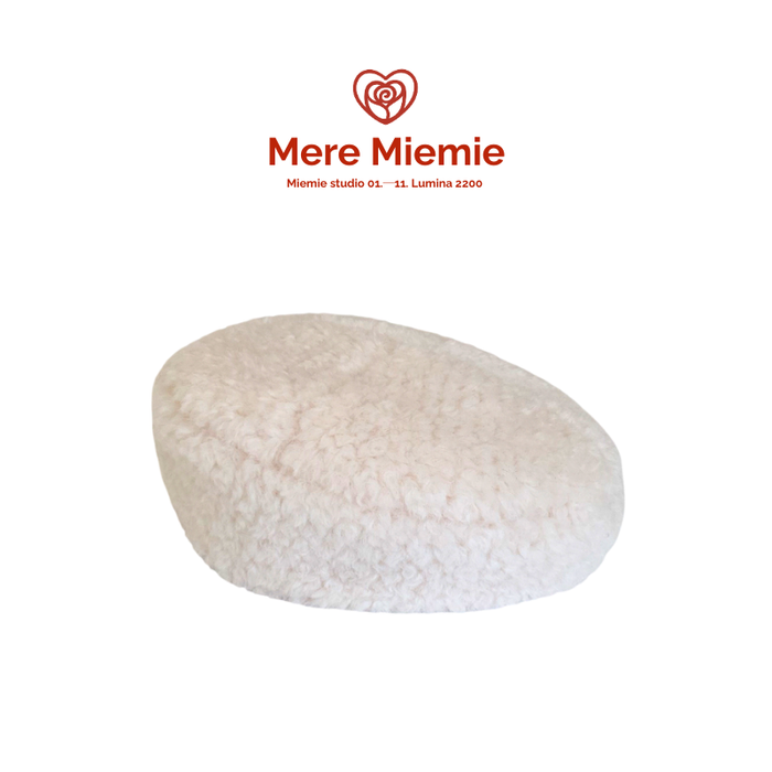 Beret with Ultra-Soft Cream Fleece Texture