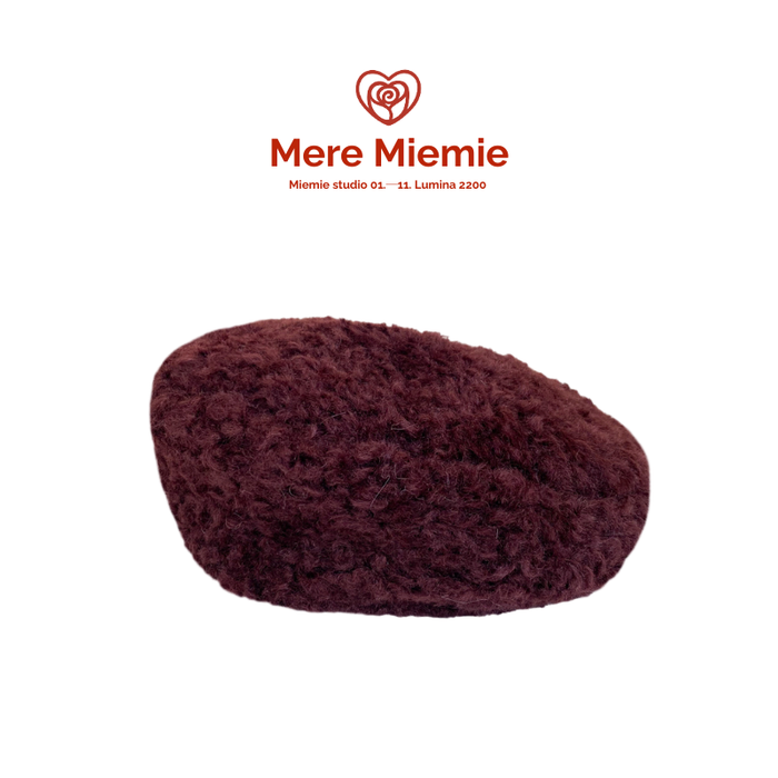 Beret with Ultra-Soft Cream Fleece Texture