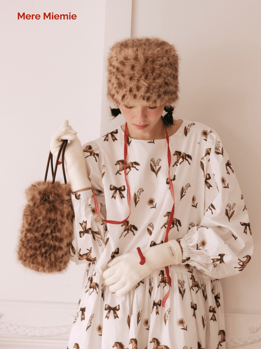 Year of the Horse Small Pineapple Coin Purse with Ultra-Soft Cream Fleece Texture