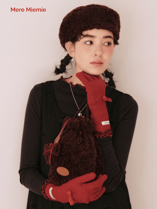 Year of the Horse Small Pineapple Coin Purse with Ultra-Soft Cream Fleece Texture