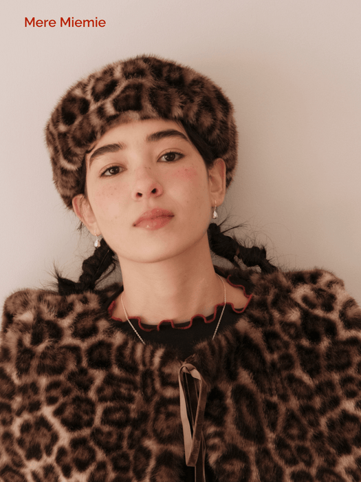 Beret with Ultra-Soft Cream Fleece Texture