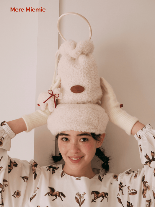 Year of the Horse Small Pineapple Coin Purse with Ultra-Soft Cream Fleece Texture